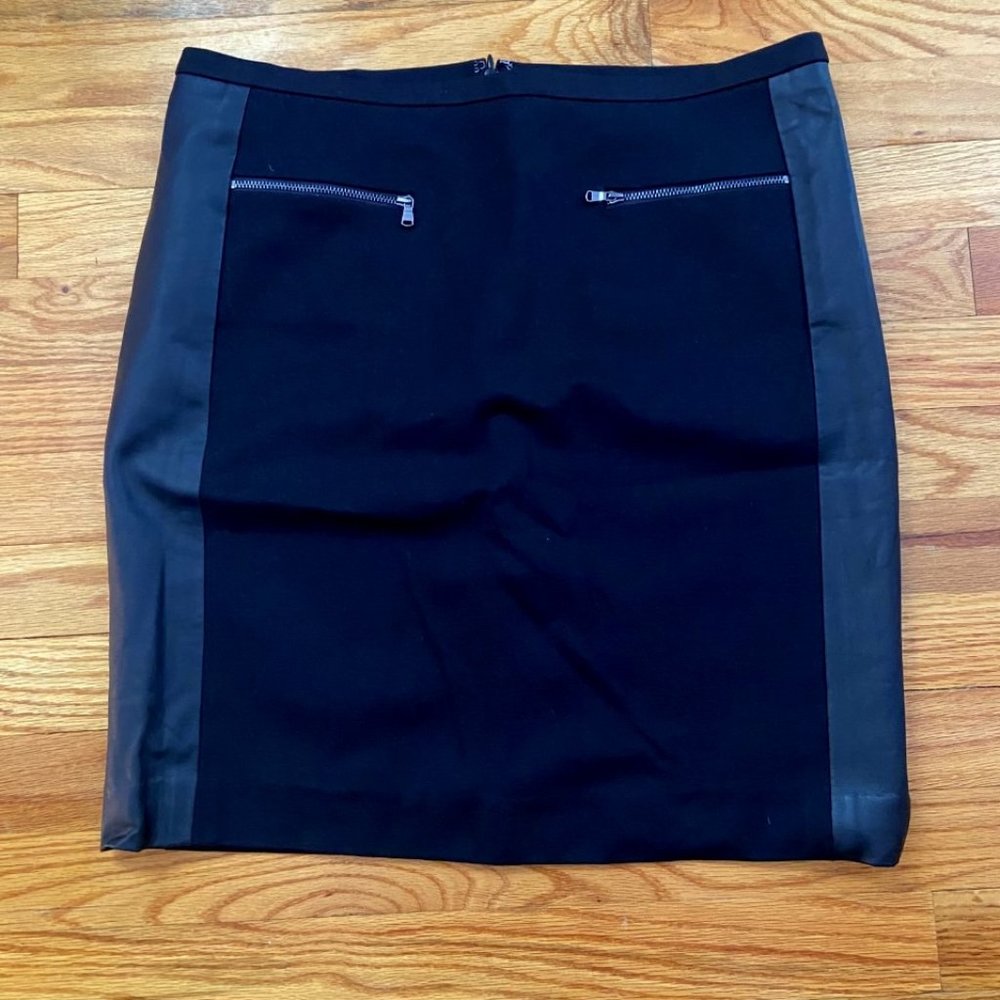 Never work Ann Taylor skirt with faux leather accents